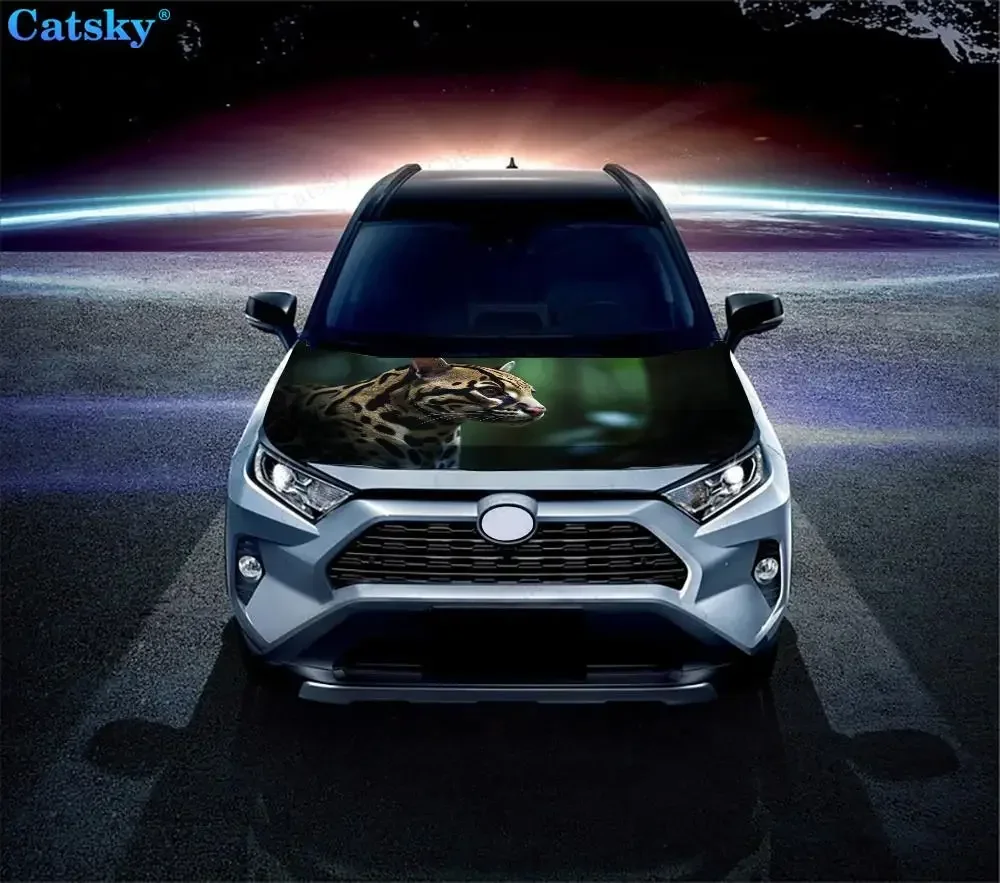 Леопардовые Виниловые стикеры на капот автомобиля с изображением животных в