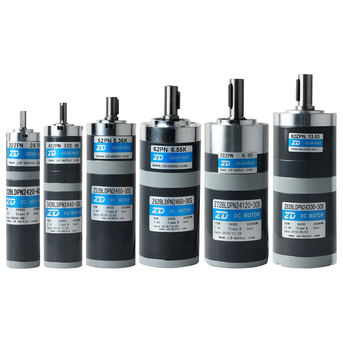 

ZD 32mm 42mm 52mm 62mm 72mm 82mm High Torque Low rpm 12V-48V 10W-300W Brushless or Brushed DC Gear Motor With Planetary Gearbox