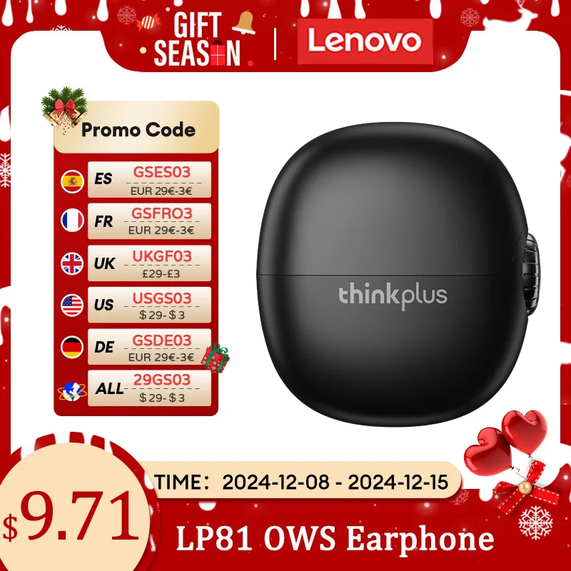 Гарнитура Lenovo LP81 OWS Bluetooth V5.4