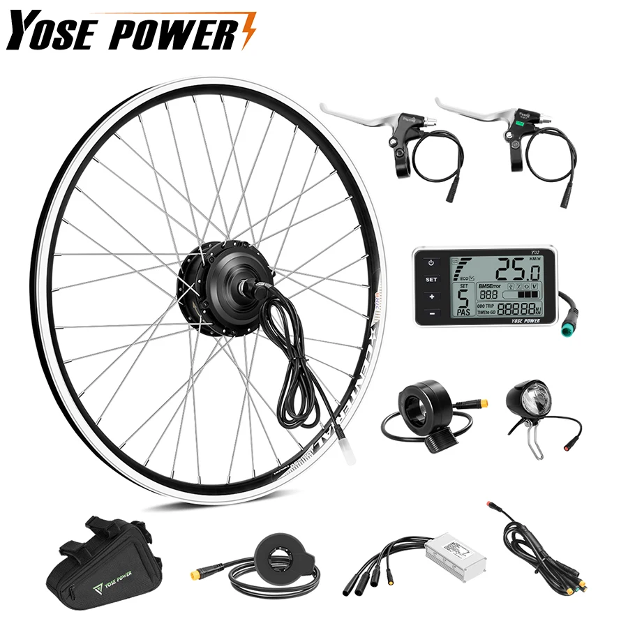 Electric Bicycle Brushless Motor 20in 36V 250W Front Wheel Hub Motor Ebike Conversion Kit with Front Light