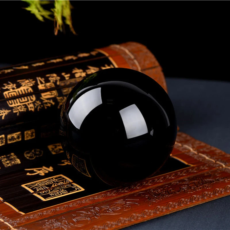 

Большой натуральный черный обсидиан Сфера домашний офисный стол украшения Праздничные подарки HR