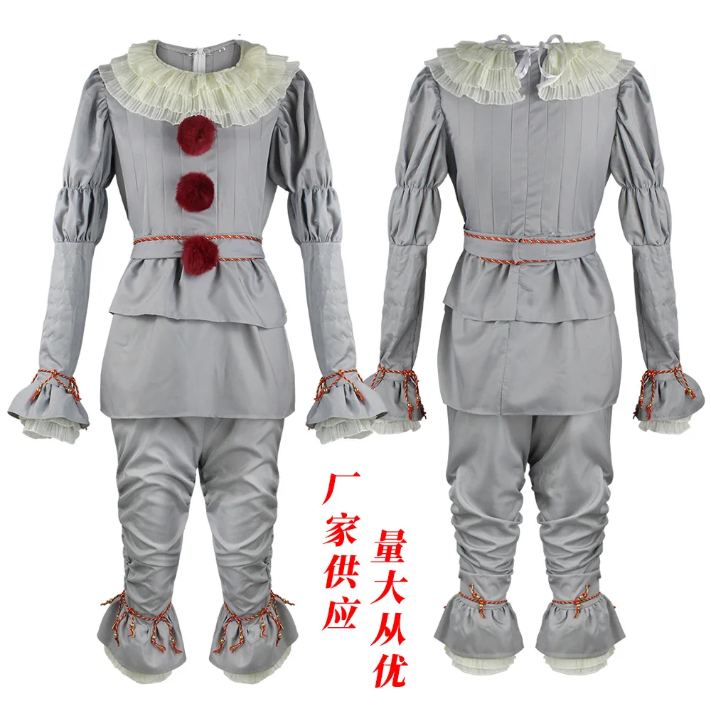 Фото Костюм для косплея из фильма Pennywise, костюм клоуна ужасов, мужская и женская одежда на Хэллоуин, карнавал, косплей Pennywise, индивидуальная одежда №4