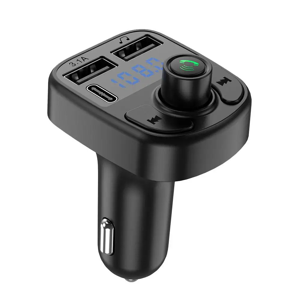 

Автомобильный Fm-передатчик, Bluetooth, MP3-плеер, быстрая зарядка для автомобиля, ресивер Ridao с двумя USB-портами, гарнитура