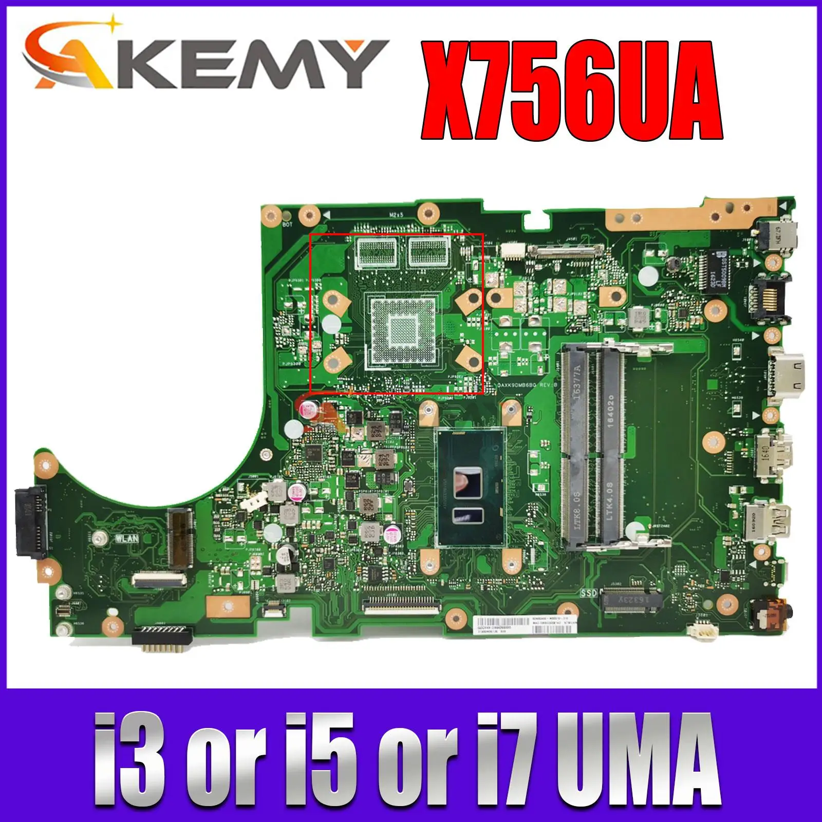 

Laptop Motherboard A756U For ASUS X756UQ X756UR X756UAK X756U X756UV X756UJ X756UA X756UQK X756UX Mainboard I3 I5 I7 UMA/GTX950M