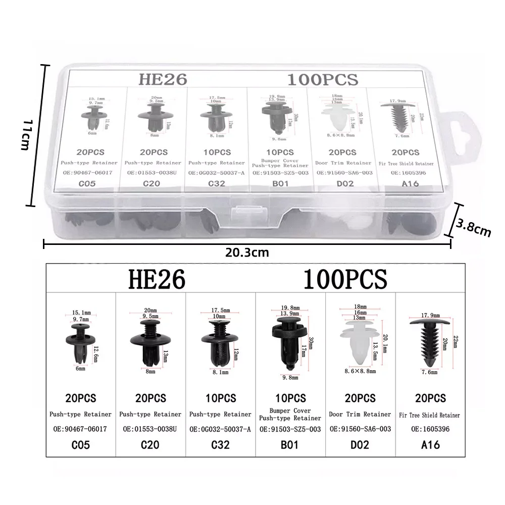 

plastic Fastener Clip Mixed Set Car Body Push Retainer Pin Rivet Bumper Door Trim Panel Retainer Pliers Kit Car Accessories
