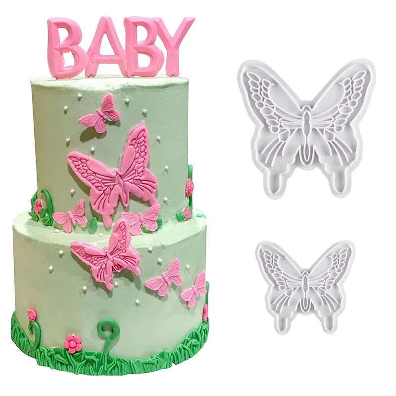 

2Pcs/Set DIY Butterfly Cake Fondant Sugar Craft Cookie Cutters Decorating Biscuit Mold Chocolate Fudge For Kitchen Baking Tools