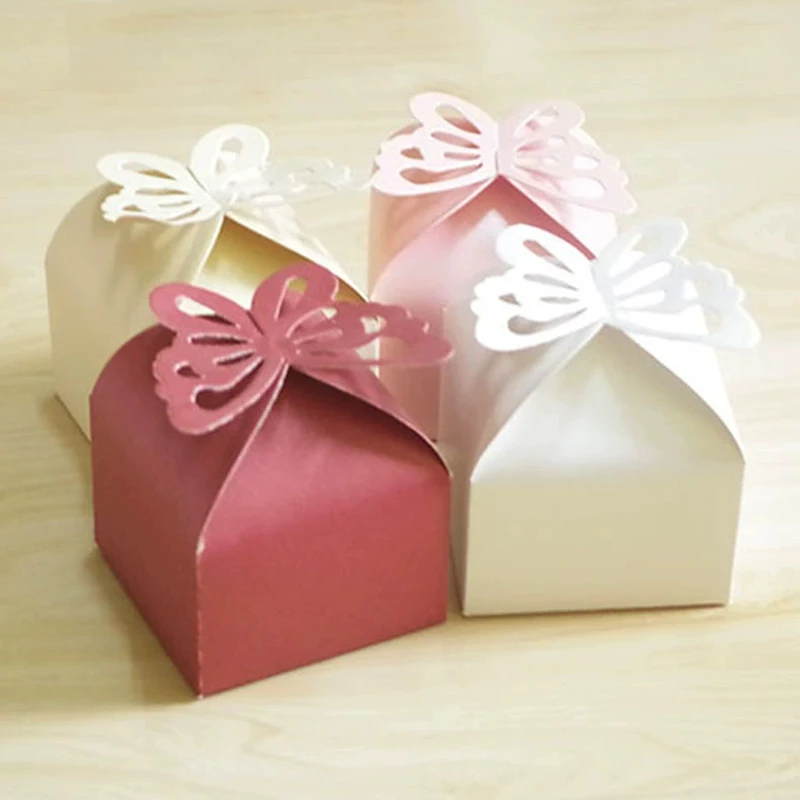 

30 шт. розовые Жемчужные бабочки, бумажная коробка для конфет, маленькие шоколадные конфеты, упаковка для печенья, конфеты, милые свадебные подарки, конфеты