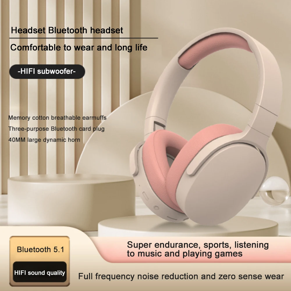 

New P2961 Bluetooth Headset Headworn Sports Noise Reduction Headset Wireless Heavy Bass Game Earphone Stereo HIFI Headset