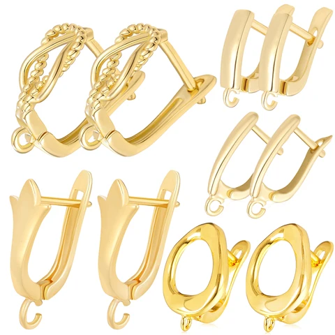 Juya комплект фурнитуры для сережек 8 шт., медный, золотистый/серебристый