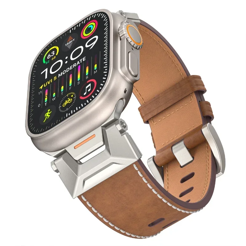 Роскошный ремешок из натуральной кожи для Apple Watch Ultra 32 49 мм S11-10 46 мм браслет iWatch 9 8 7 6 5 SE3 45 мм 44 мм Correa (art.: 3920d1e02243e) - 3920d1e02243e