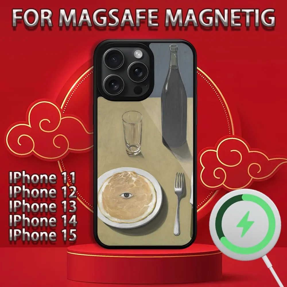 Чехол для телефона R-Rene Magritte Art iPhone 15 14 13 12 11 Pro Max Plus Magsafe магнитный чехол с