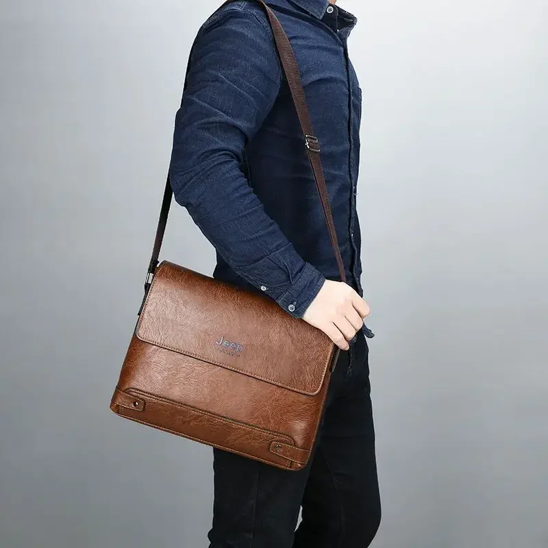 

Casual Briefcase Men's Men's 2023 Large Horizontal Bag Bag Retro New Capacity Crossbody Shoulder Business