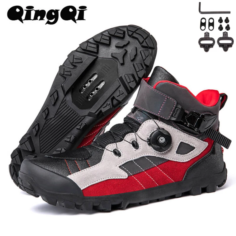 

QQ-JC-S6631 High-cut Winter Mens MTB Cycling Shoes Motorcycle Shoes Bike Gravel Road Bicycle Sneakers for Men Tenis Masculino