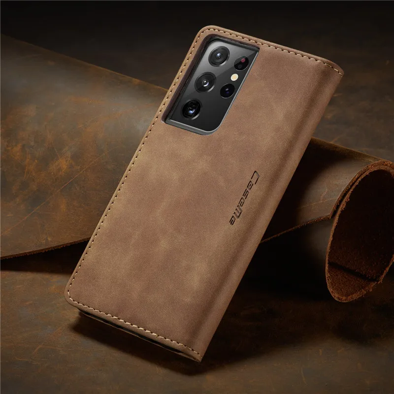Case For Samsung Galaxy S22 S21 Ultra Leather Magnetic Flip Cover Coque Samsung Galaxy S21+ Plus Etui Galaxy S21 5g Wallet Cases