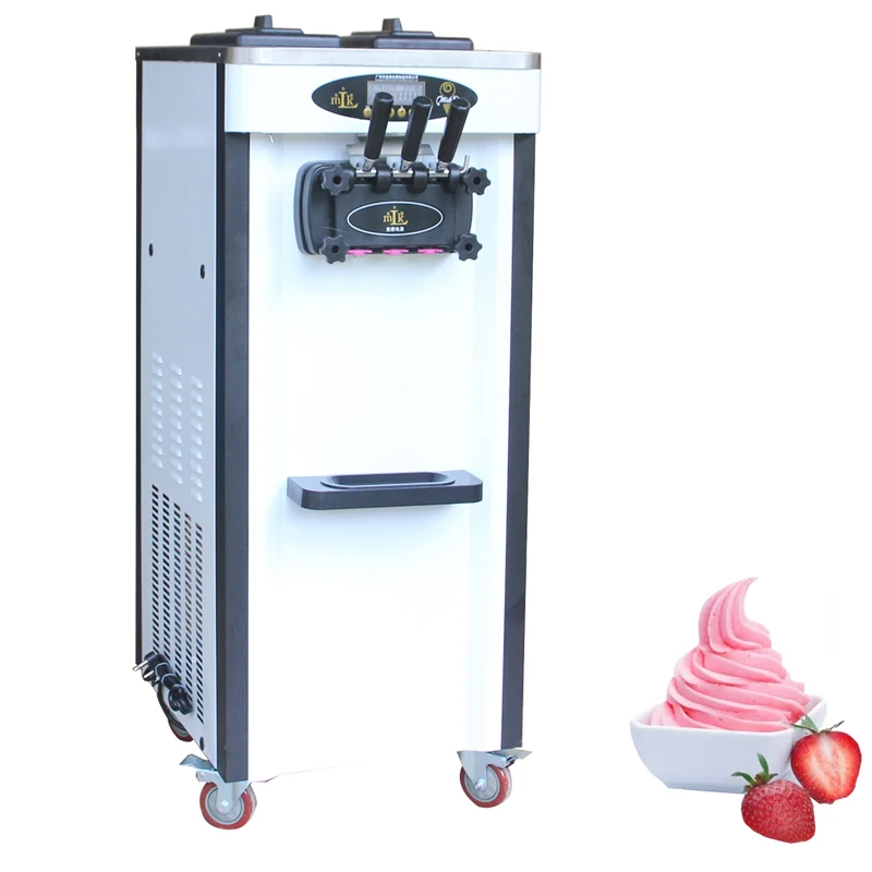 

Commercial Soft Ice Cream Machine 3 Flavors Vertical Ice Cream Maker For Dessert Shop Sweet Cones Vending Machine 2000W