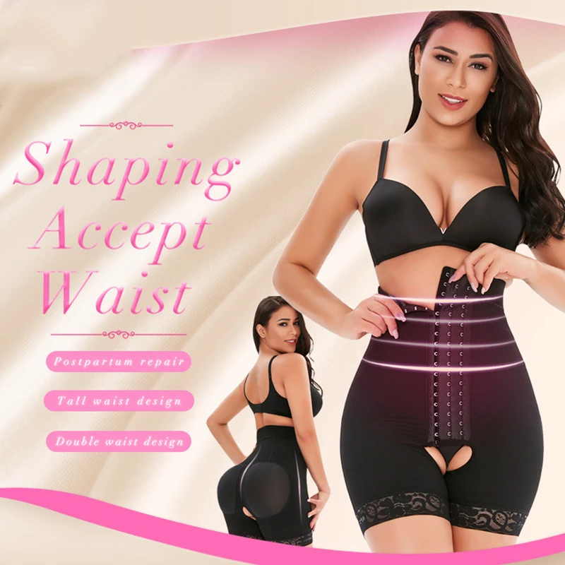 Women Waist Trainer Butt Lifter Body Shaper Firm Belly Control Shapewear High Waist Shorts Slimmer Girdle Panties With Hook