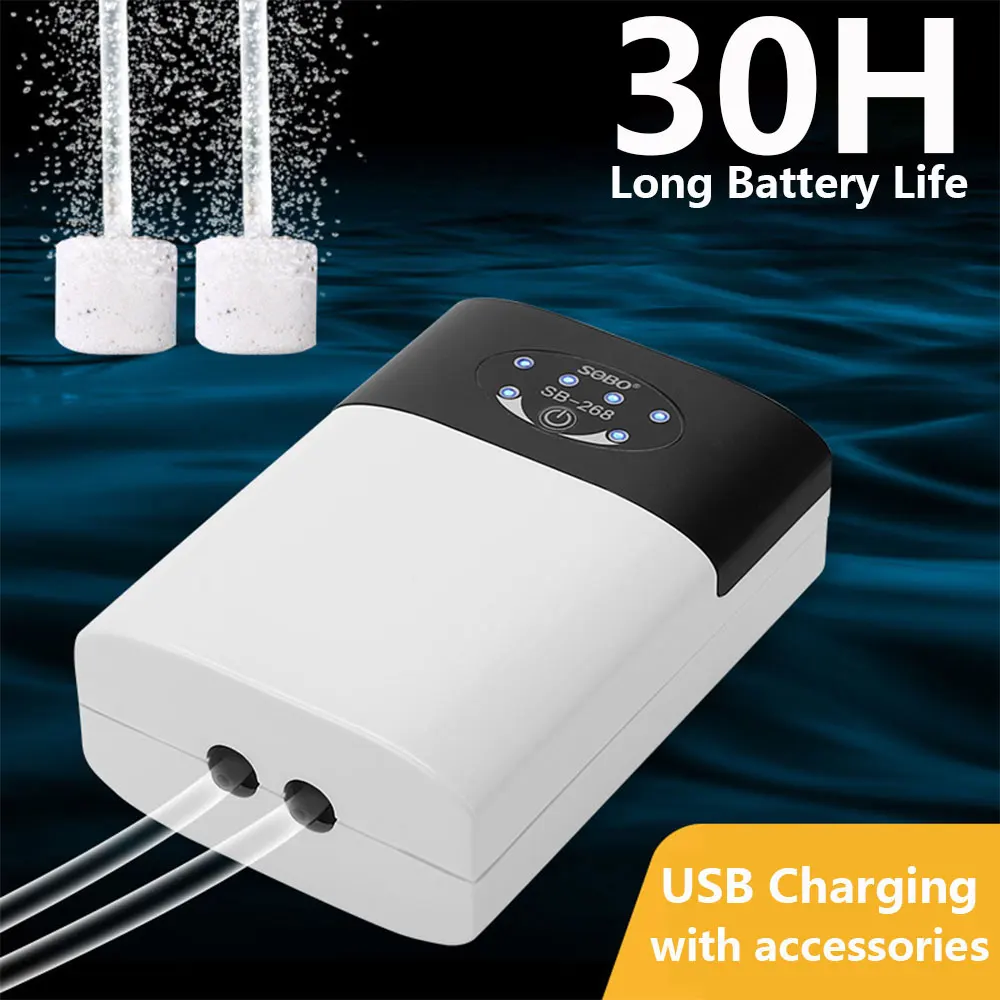 

Dual-Purpose Aquarium Oxygen Pump Practical Exhaust USB Charging Portable Ultra Silent Air Compressor for Fish Tank Air Pump