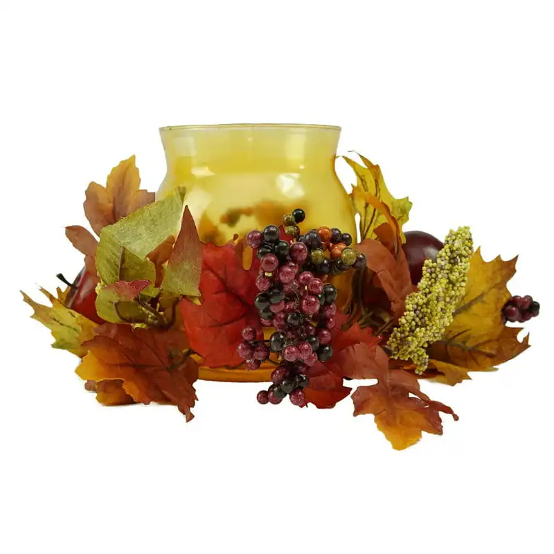 

Autumn Harvest and Berry Hurricane Glass Pillar Candle Holder