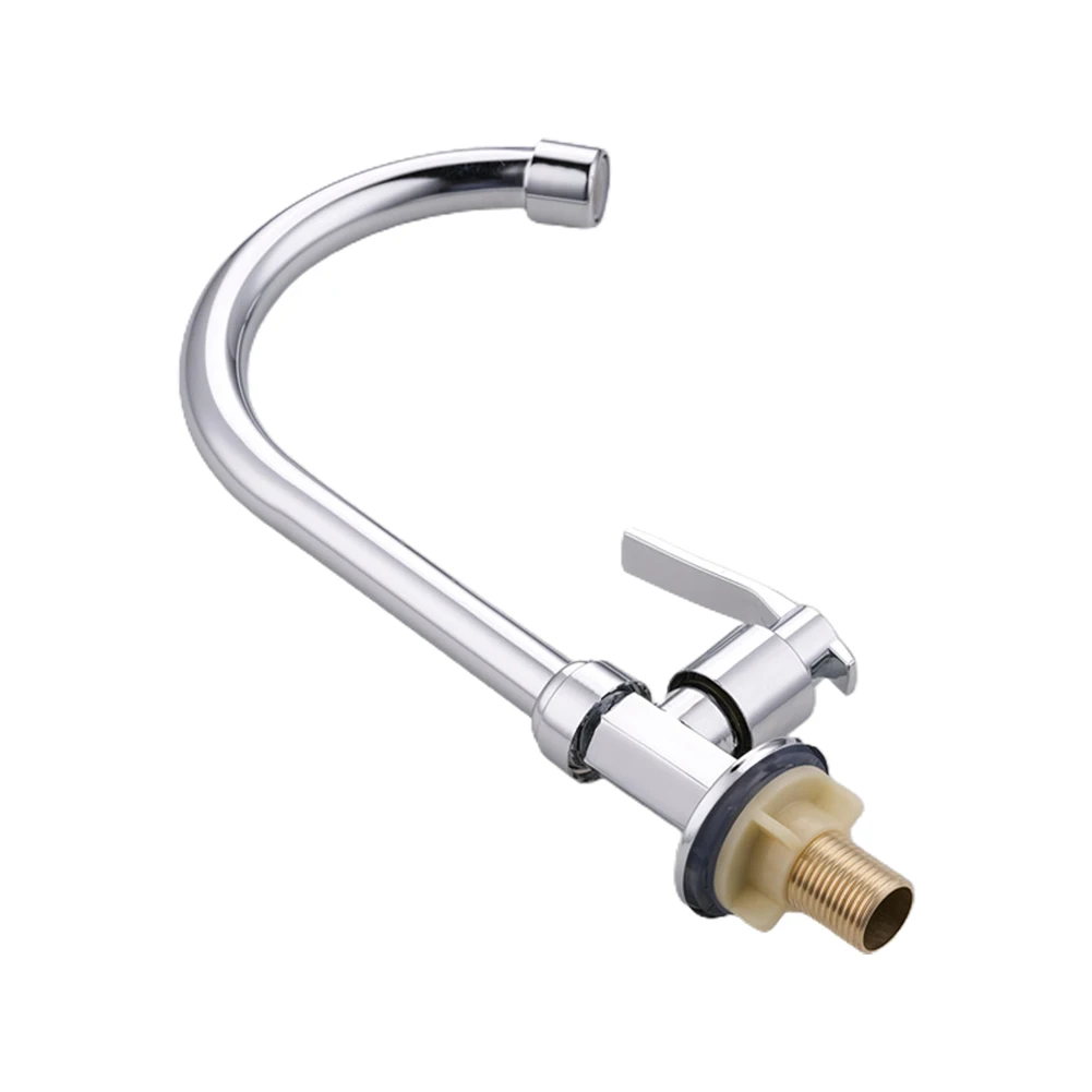 

Stainless Steel Kitchen Sink Cold Taps Single Handle Swivel Spout Single Lever Tap Mono Modern Plating Faucet Accessories