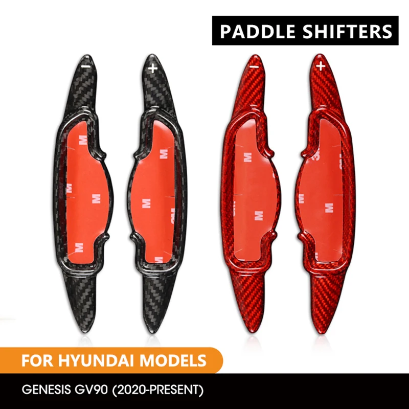 

Real Carbon Fiber Steering Wheel Paddle Shift Paddles Shifter For Hyundai Genesis GV90 2020 2021 2022 2023