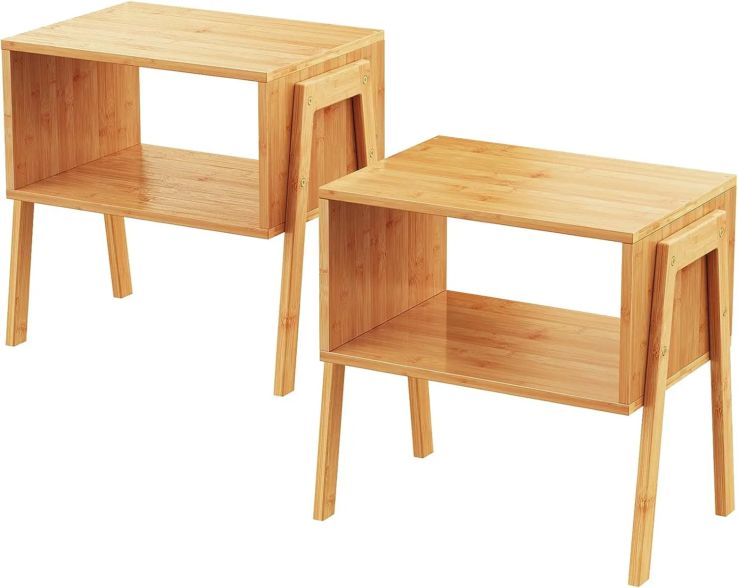 

Бамбуковые штабелируемые столы, деревянная ночная тумбочка для гостиной, прикроватные столы для хранения в спальне, набор из 2 мез, столешница, маленький cof