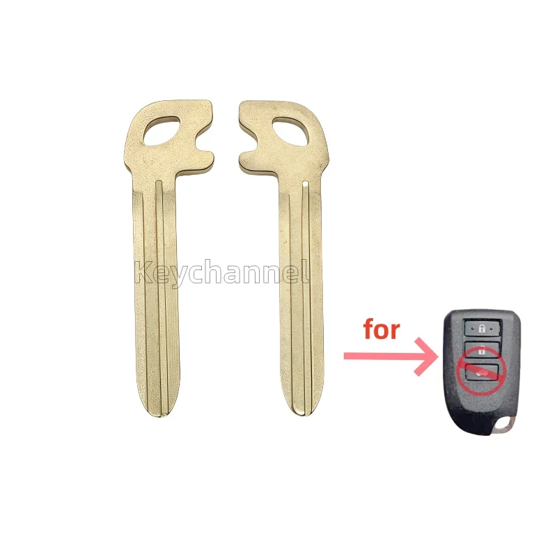 

2 шт., пустой автомобильный смарт-ключ, дистанционное аварийное лезвие без ключа TOY43 TOY43AT, вставка для бесконтактного ключа, лезвие для Toyota Yaris VIOS HIACE