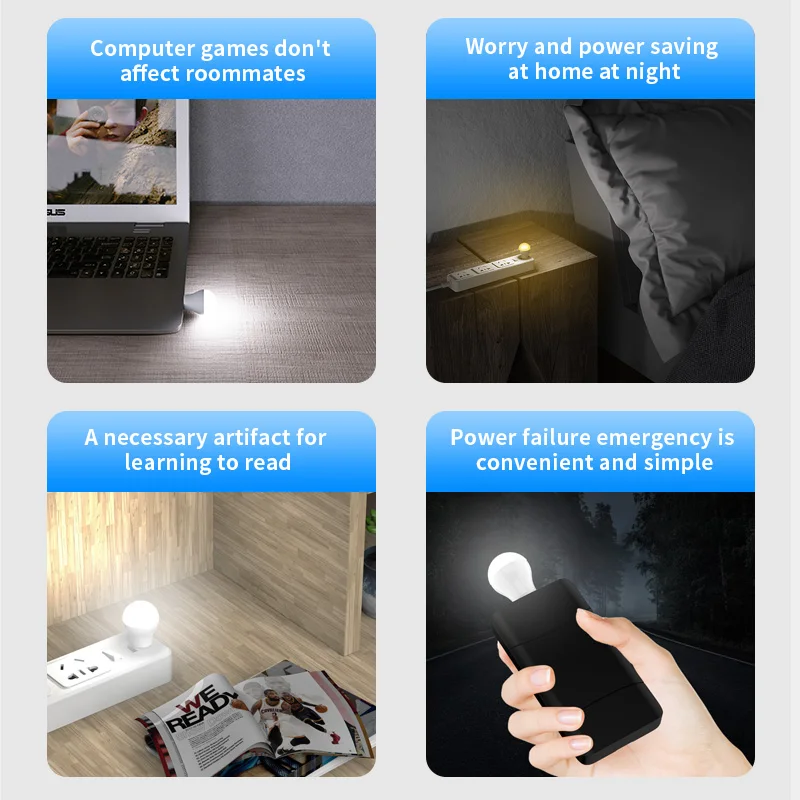 Mini USB Plug Lamp Computer Mobile Power Charging Book Lamps LED Eye Protection Reading Light Small Round Night |