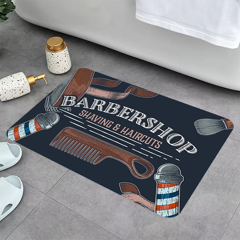 

Foot Rug Barber Shop Sign Welcome Mat Kitchen Carpet Home Door Doormats Bedside Hallway Kawaii Living Room Rugs Decoration Floor