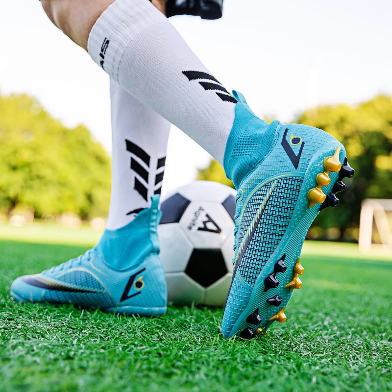 FG/HG/TF Men's football boots High ankle youth football shoes spikes professional training shoes Futsal football shoes