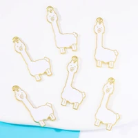 20pcs 1632mm white enamel grass mud horse alpaca creative pendant necklace earrings bracelet key chain diy charm jewelry making