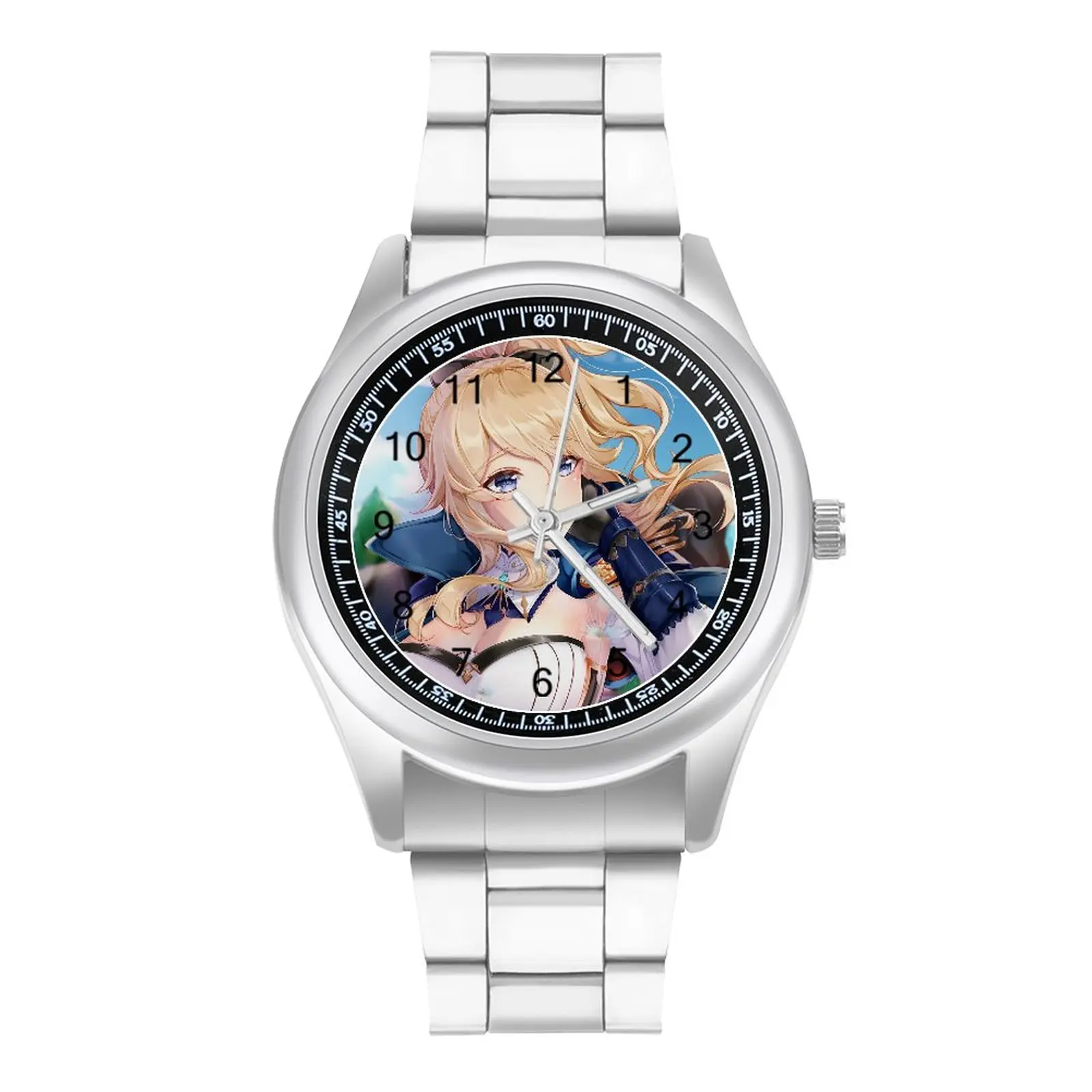 

Genshin Impact Jean Quartz Watch Knight Suit Sports Round Wrist Watch Steel Design Analog Lady Wristwatch