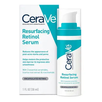 CeraVe Retinol Serum for Post-Acne Marks and Skin Texture Pore Refining Resurfacing Brightening Facial Serum Retinol Niacinamide 1