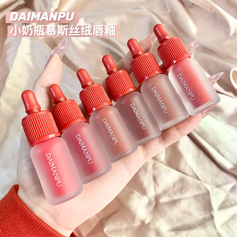 

6PCS/LOT Matte Dyeing Lip Gloss Makeup Moisturizer Liquid Lipstick Waterproof Long Lasting Red Velvet Lip Tint Cosmetic 6 Colors