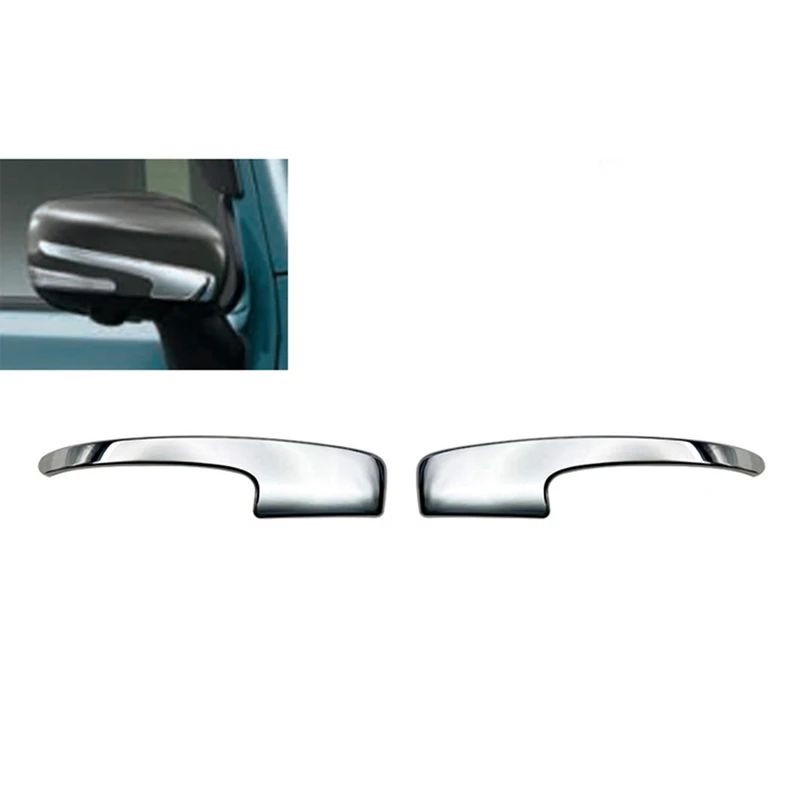 1Pair ABS Chrome Silver Side Rearview Mirror Strip Cover Trims Sticker For Suzuki Soilo/Wagon R/Smile/Hustler/Alto 2021+