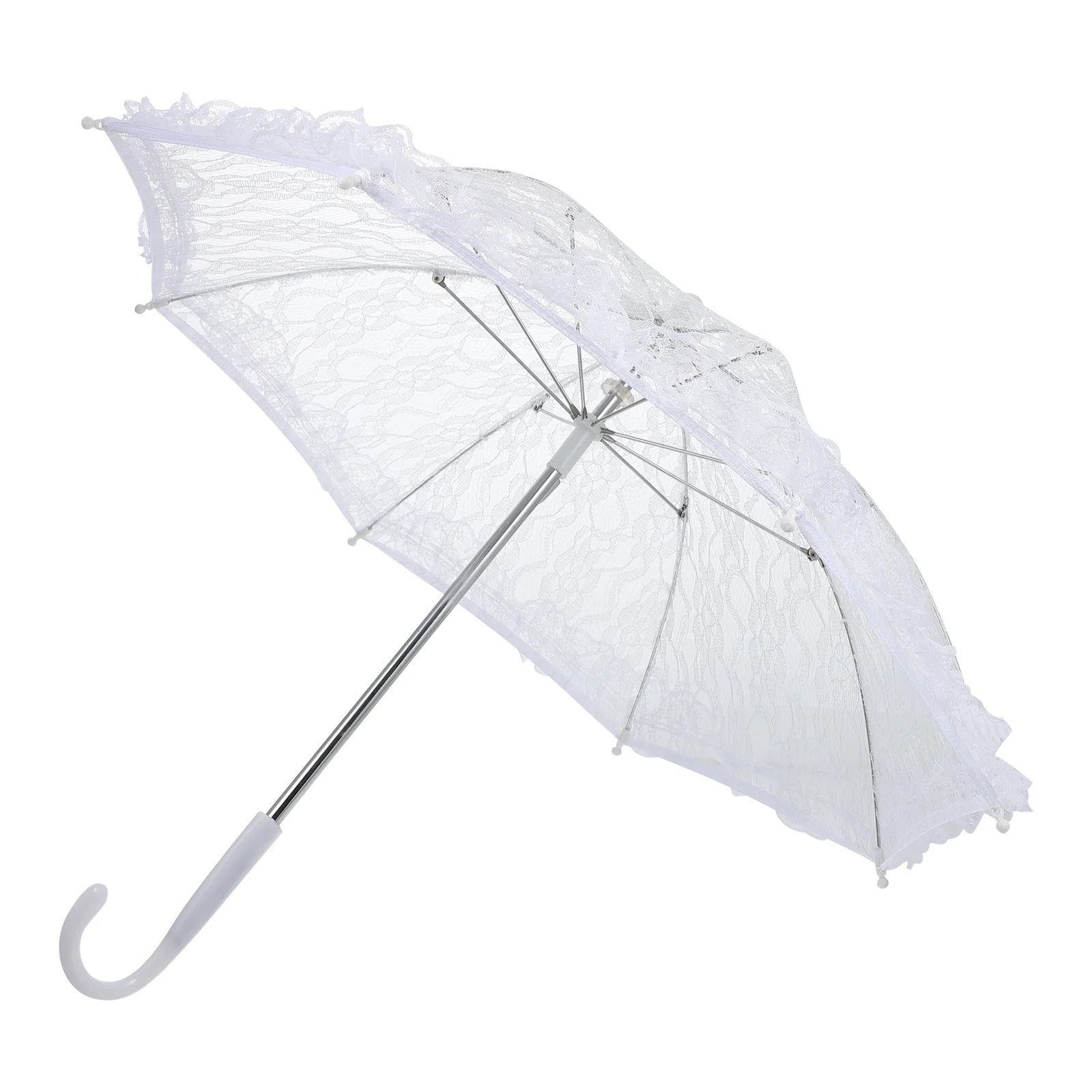 

Umbrella White Parasol Wedding Bridal Vintage White Umbrellas Prop Clear Bride Stage Performance Crafted Women Mini Decoration