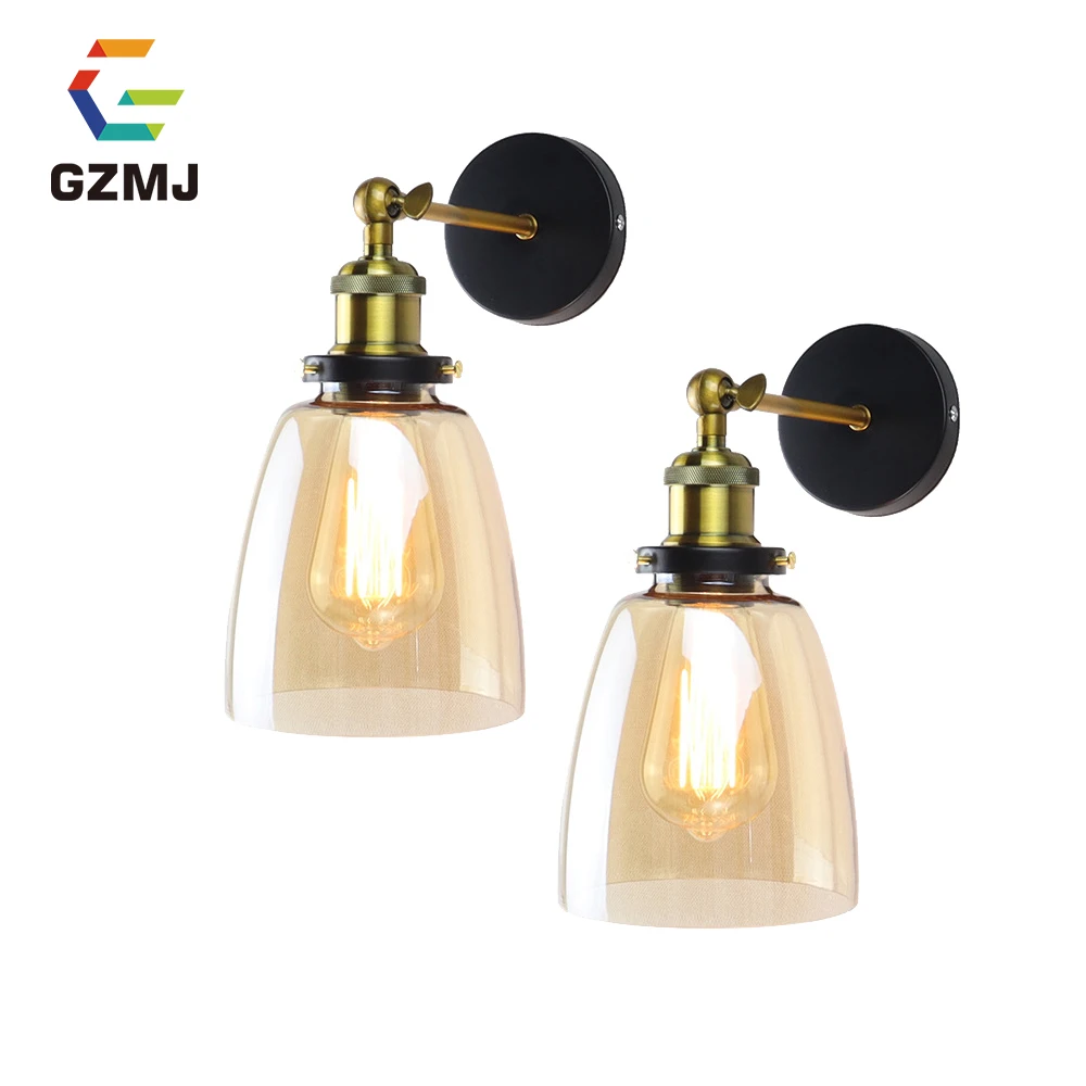 

GZMJ LED Coffee Bar Loft Vintage Hang Lamp Wall Light Glass Rope Industrial Smoky Grey Colgante Luster Kitchen Garden Lampe Led