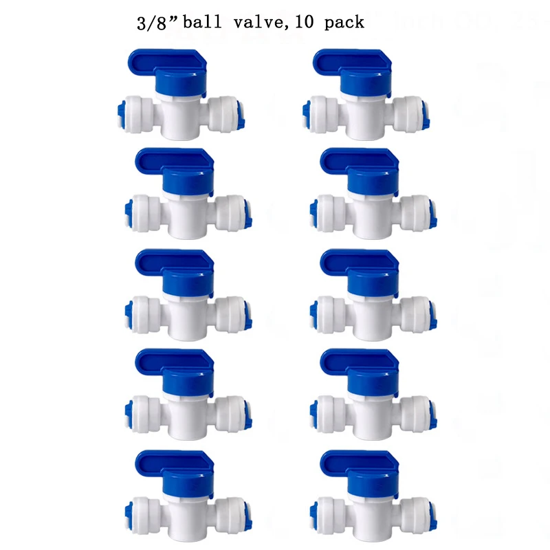 Внешний диаметр 1/4 дюйма 3/8 дюйма. Быстроразъемный вставной комплект фитингов для водяной трубки RO, прямой тройник, колено шарового крана 10. 25 УПАКОВКИ