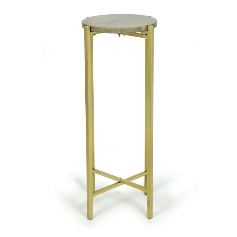 

Brown Marble Collapsible Drink Table