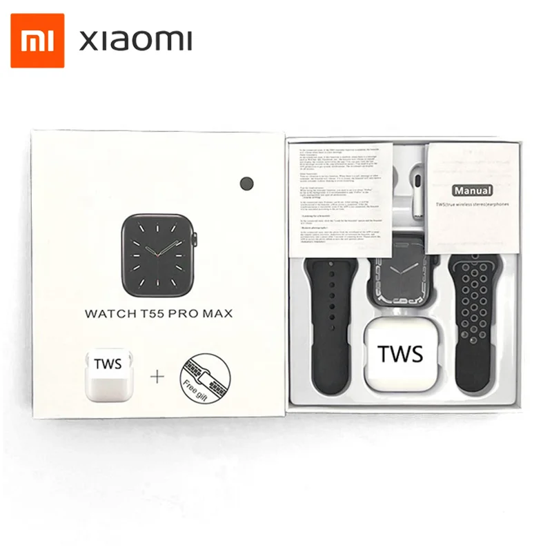 

Смарт-часы xiaomi T55 Pro Max, TWS наушники 2 в 1, BT вызов, Reloj Inteligente, экран 2022 дюйма, T55 Pro Max, Смарт-часы, 1,71