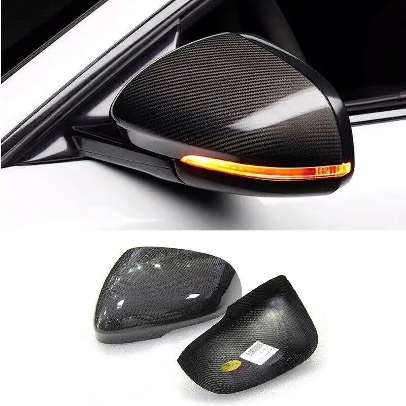 

Carbon Fiber Rear Side View Mirror Cover Cap Fit For Jaguar XK XF XJ XKR XE