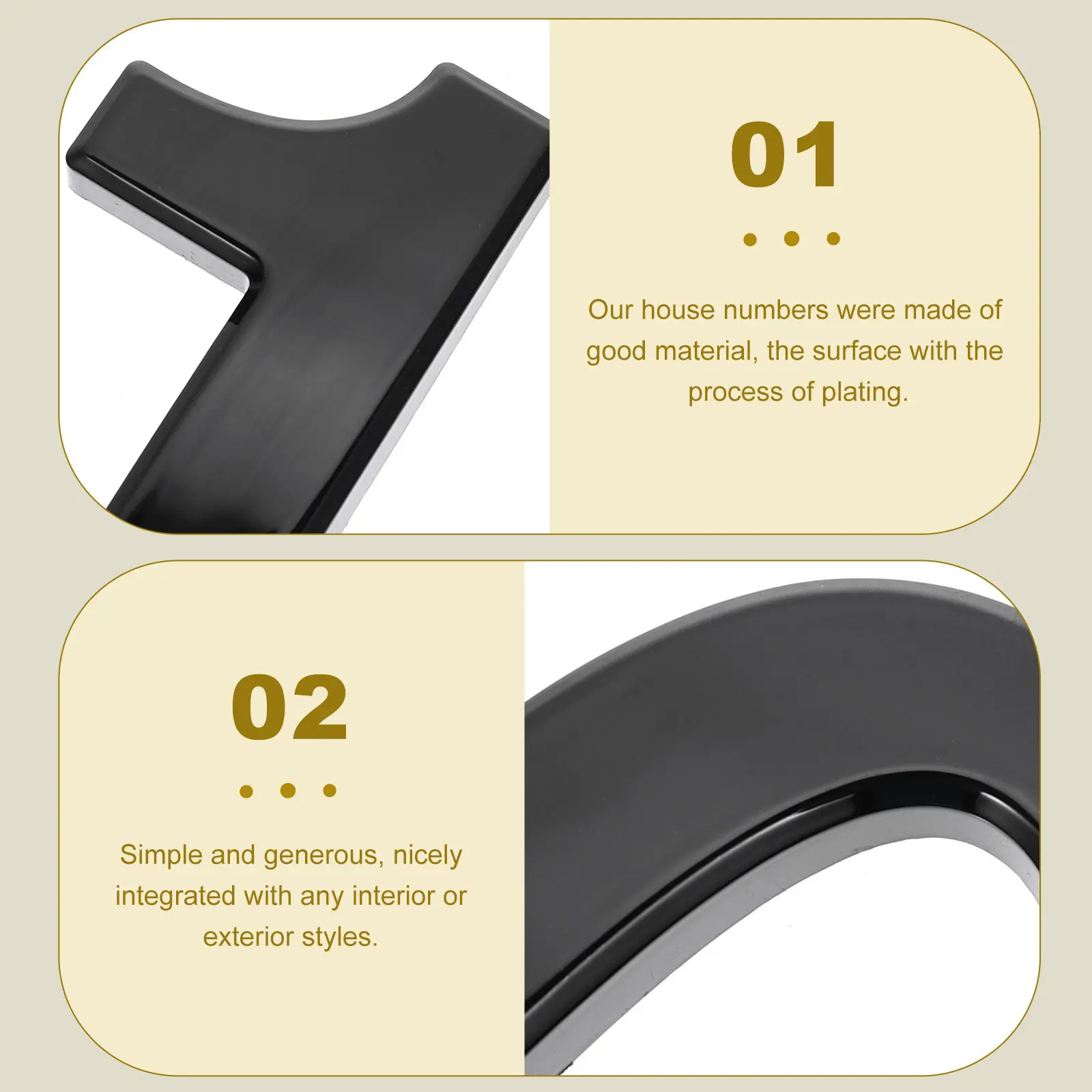 10 шт. самоклеящихся водонепроницаемых номерных знаков из АБС-пластика для гостиниц, почтовых ящиков, дверей квартир, декоративных номеров на двери комнат (art.: 3920db5921169) - 3920db5921169