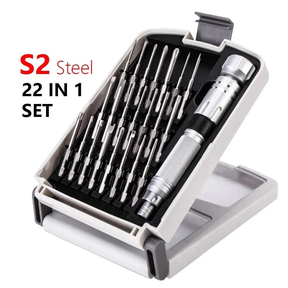 

Phone Repair Tool S2 Steel Screwdriver Magnetic Mini Set 22 in 1 Kit For Mobile/Computer/Electronics/Laptops/LCD