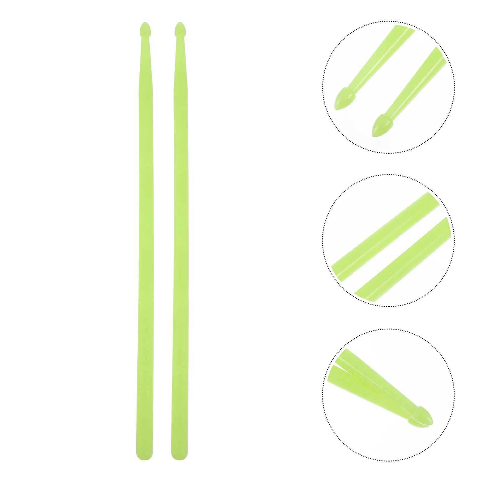 

2 Pcs Drumstick 5A Sticks Luminous Bass Percussion Drumsticks Glowing Nylon Beater Instrument Accessories Child