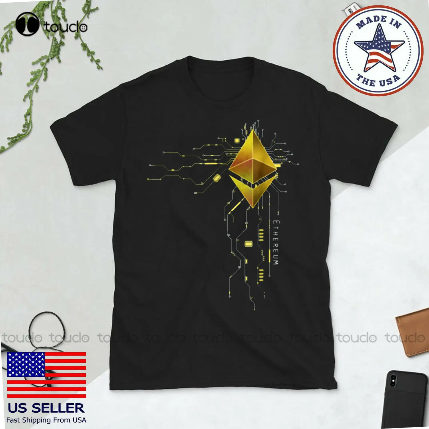 

New Ethereum Gold Eth Heart T-Shirt - Men Women Kids Unisex Gift For Men Wom Cotton T Shirt Tee Custom Gift Tee Shirt Streetwear