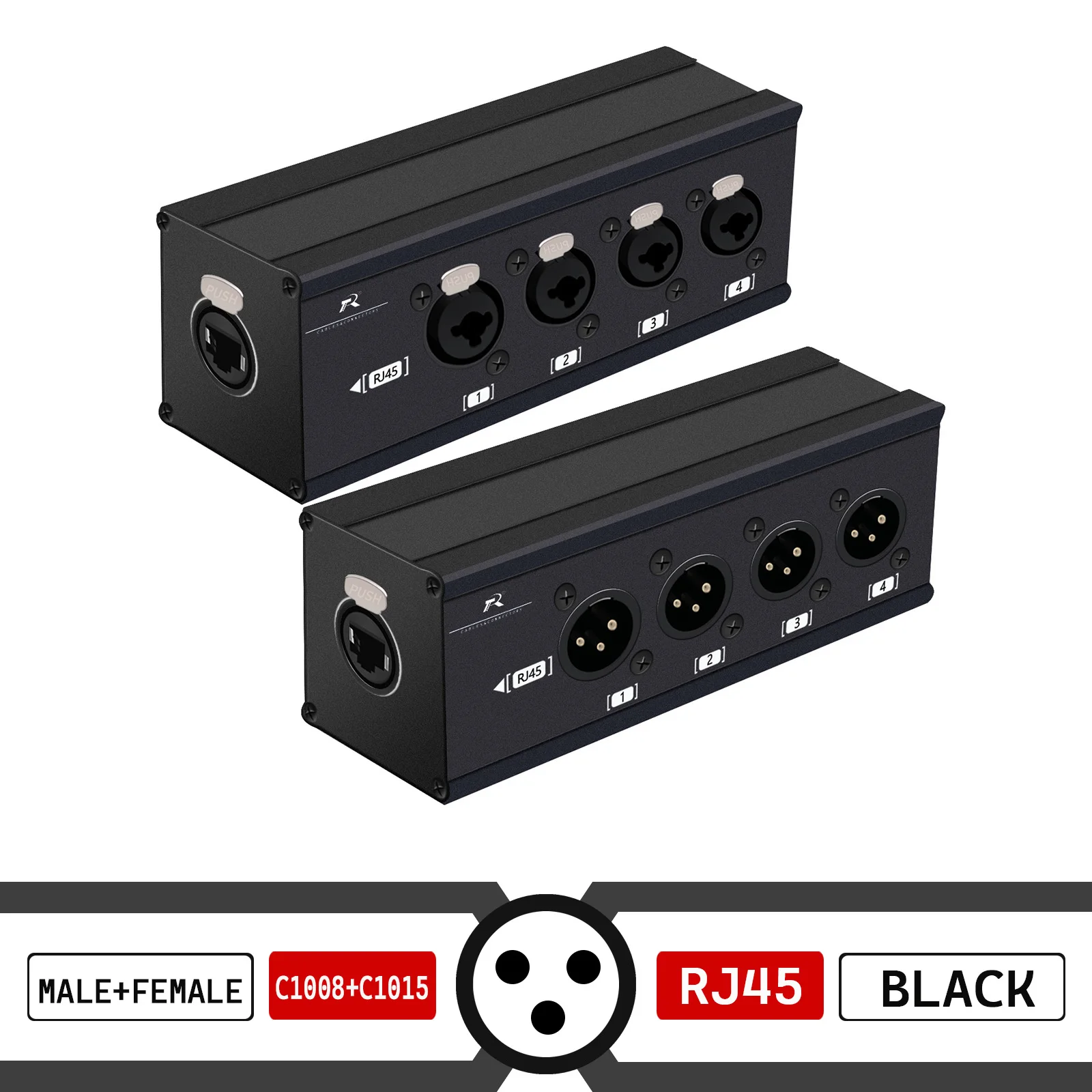 

STP RJ45 Box to C1008X4 удлинитель DMX