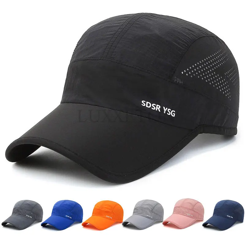 

Summer Hat Quick Dry Light Men Sports Hat WomenThin High Quality Sun Hat Fashion Mesh Cap Letter Baseball Cap Ladies Summer Hat