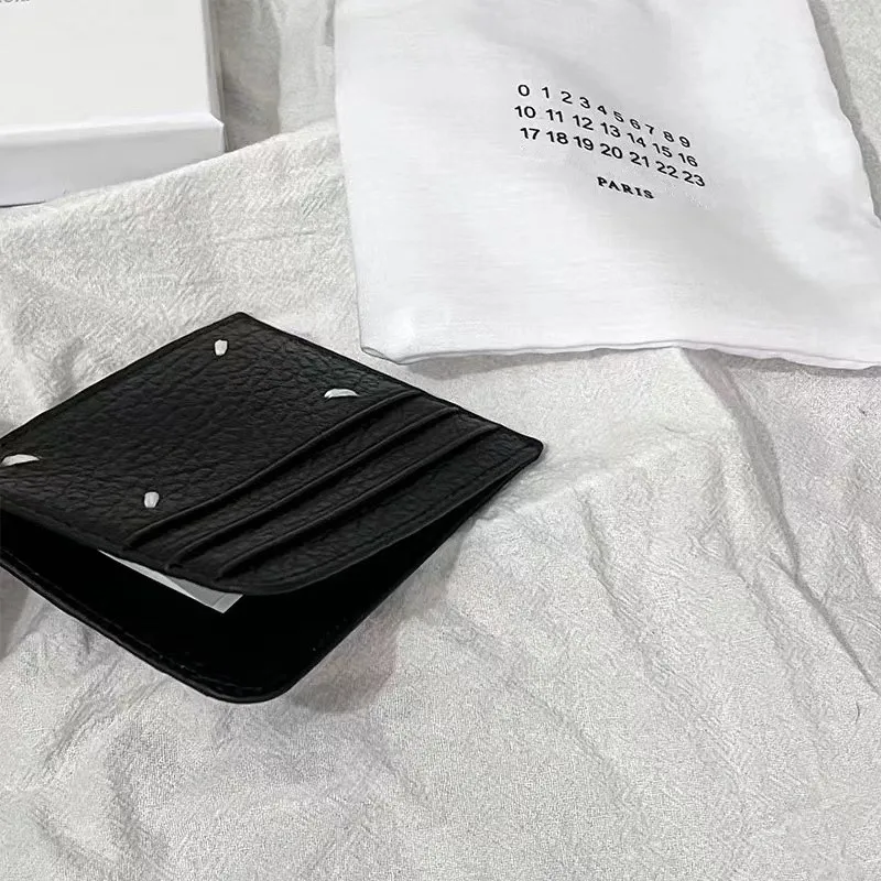 Margiela Coin Purse Men Women 22SS Luxury MM6 Genuine Cow Leather Multi Card Slot Simple Logo Fashion Wallet Business