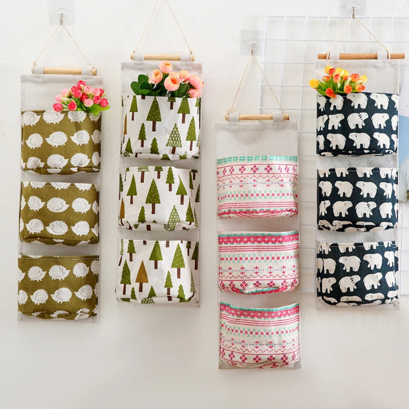 

Настенная подвесная сумка для хранения, многослойный Органайзер с 3 карманами для детской двери, женская сумка для гардероба, для дома