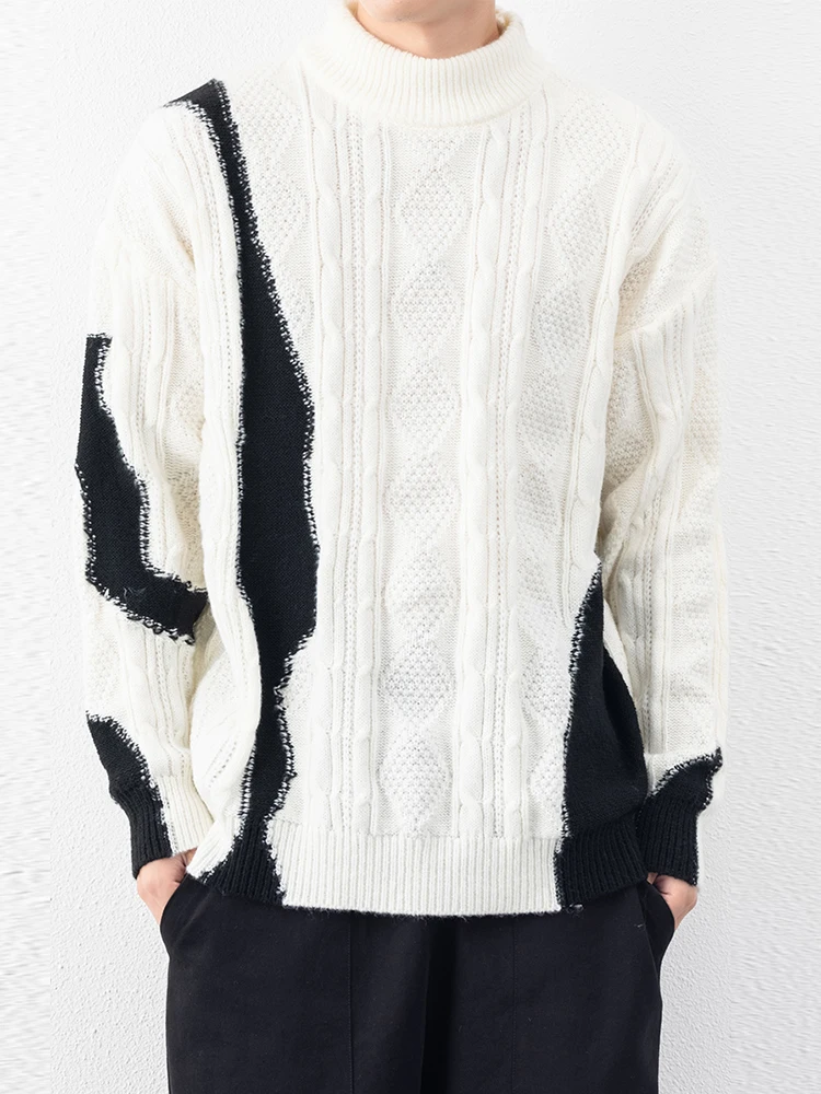 

Мужской свитер с длинным рукавом и круглым вырезом