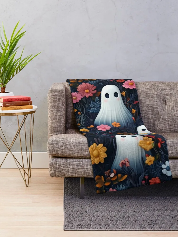 Жуткий призрак Хэллоуин милый и жуткий 3D цветочный дизайн от NoarusRainbowLand 2-х пледы